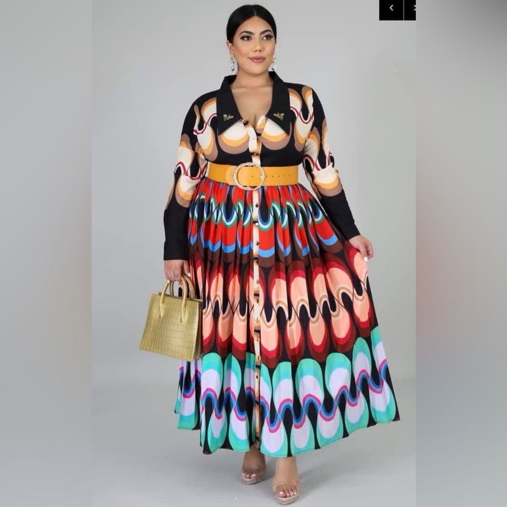 Multi Abstract Dress - Picture 2 of 4